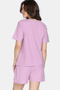 Zivame 2 Mile Fashion Knit Cotton Loungewear Set - Mauve Mist — thumbnail 5